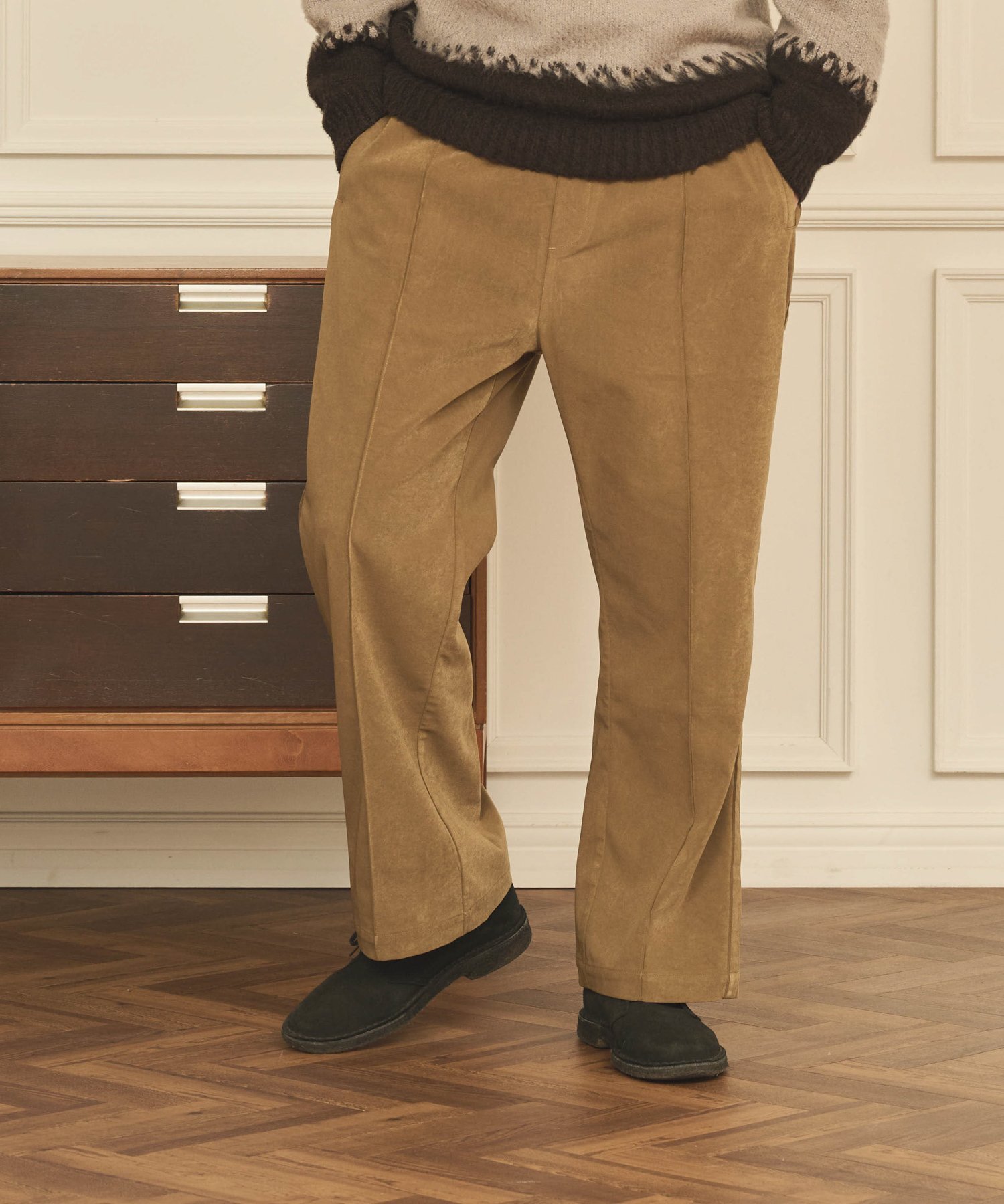 KELEN 「KELEN MENS / ケレン メンズ」VEGAN SUEDE TRACK PANT ビーアパートメント パンツ その他のパンツ パープル ブラック