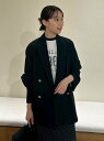 Mila Owen クールタッチ金釦ダブルブレストブレザー ミラオーウェン ジャケット・アウター テーラードジャケット・ブレザー ベージュ ブラック【送料無料】