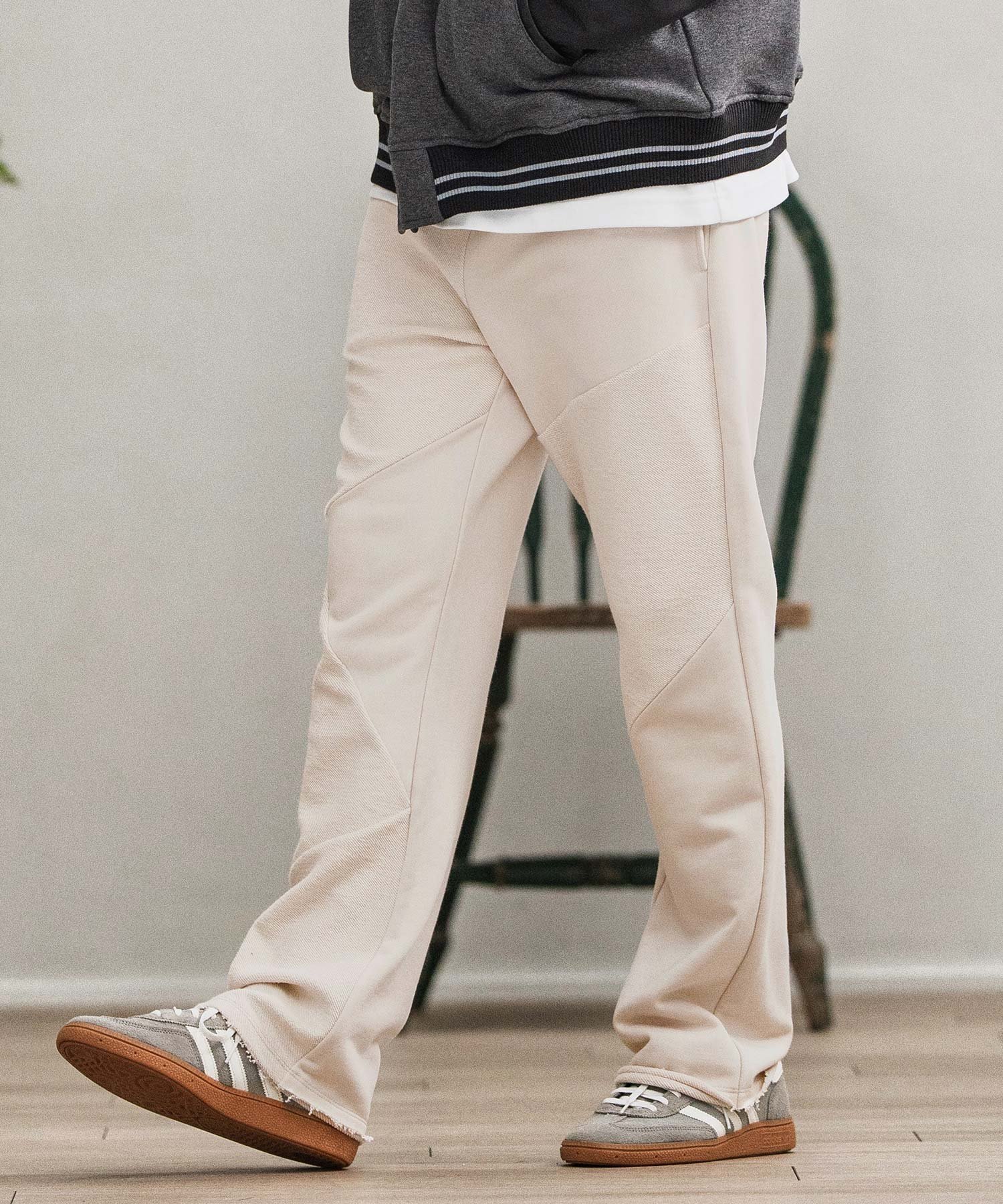 CAMBIO mp13878-Random Patchwork Sweat Pants スウェットパンツ カンビオ パンツ その他のパンツ ホワ..