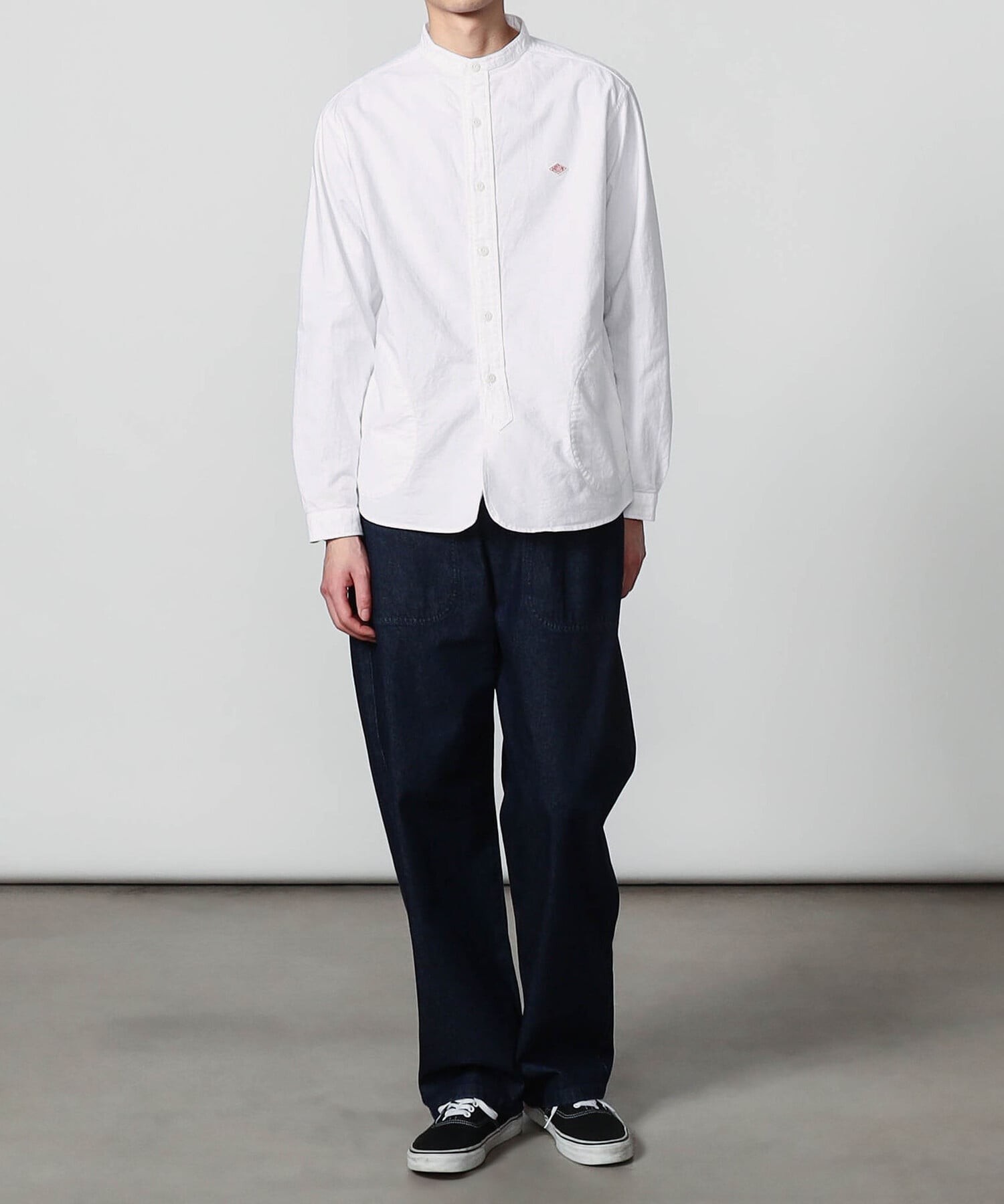 Bshop DANTON ｜ オックスフォード バンドカラーシャツ SOLID MEN ビショップ トップス シャツ・ブラウス ホワイト【送料無料】