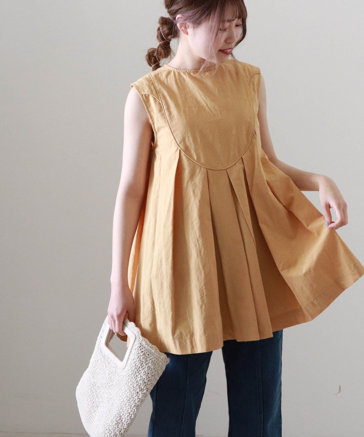 【SALE／57%OFF】Cheek パイピングタックフレアブラウス チーク シャツ/ブラウス シャツ/ブラウスその他 イエロー ホワイト ブラックのサムネイル