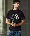 1PIU1UGUALE3 RELAX (M)1PIU1UGUALE3 RELAX/UST-24055TH レオパード×シルバーストーンロゴ半袖Tシャツ シフォン トップス カットソー・Tシャツ ホワイト ブラック【送料無料】