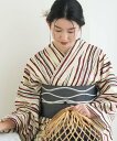 【SALE/39%OFF】utatane utatane 綿麻 高級変わり織 浴衣3点セット レトロ赤のよろけ縞 ウタタネ 着物・浴衣・和装小物 着物 レッド【...