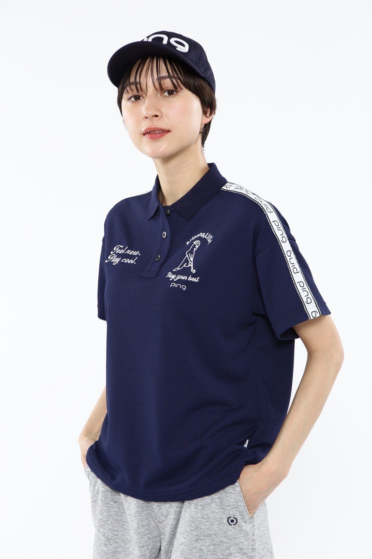 PING APPAREL ドライミックス裏毛ポロシャツ ＜NATIVE＞ (LADIES) ピン アパレル トップス ポロシャツ ネイビー グレー ホワイト ピンク【送料無料】