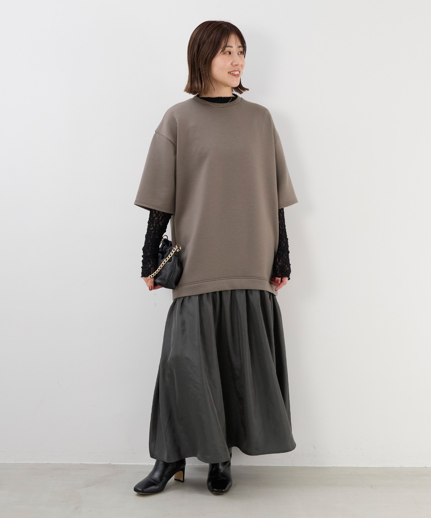 MICA&DEAL カットドッキングワンピース マイカアンドディール ワンピース・ドレス ワンピース ブラック グレー