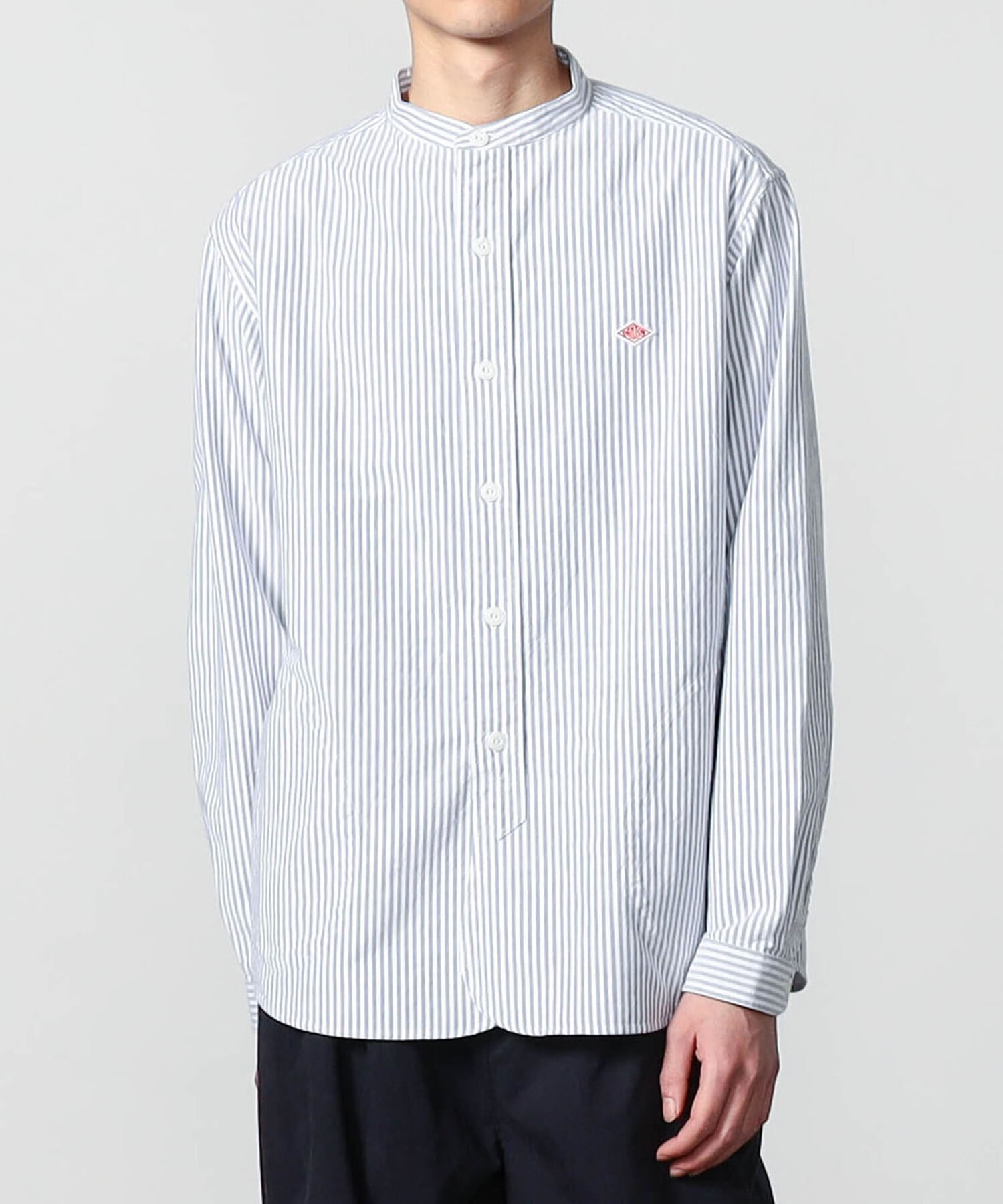 Bshop DANTON ｜ オックスフォード バンドカラーシャツ STRIPE MEN ビショップ トップス シャツ・ブラウス ネイビー【送料無料】