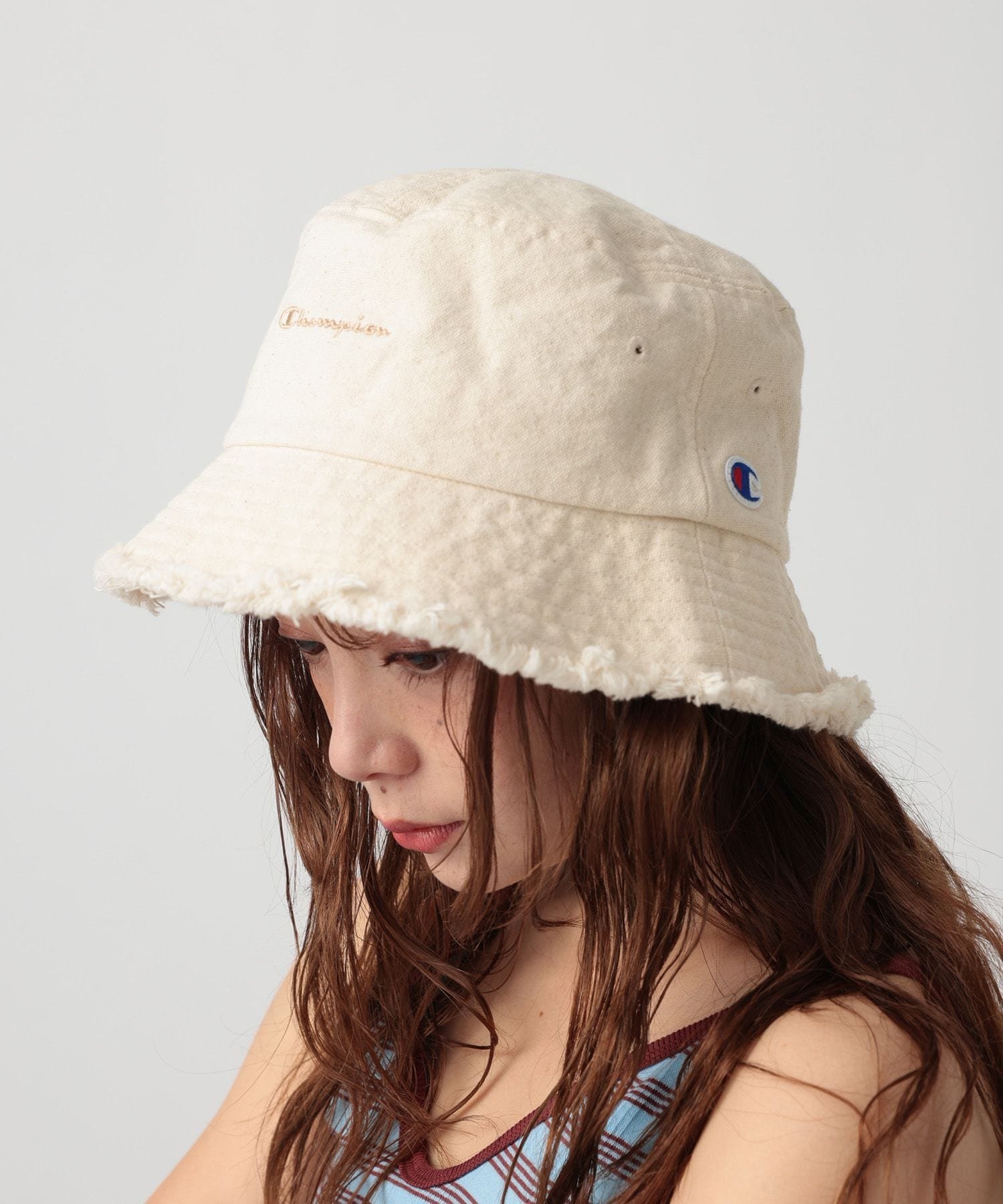 BAYFLOW 【Champion(チャンピオン)】別注フリンジバケットハット ベイフロー 帽子 ハット ホワイト ブラック【送料無料】