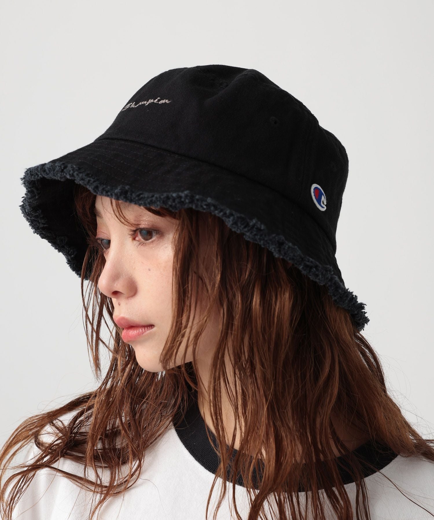 BAYFLOW 【Champion(チャンピオン)】別注フリンジバケットハット ベイフロー 帽子 ハット ホワイト ブラック【送料無料】