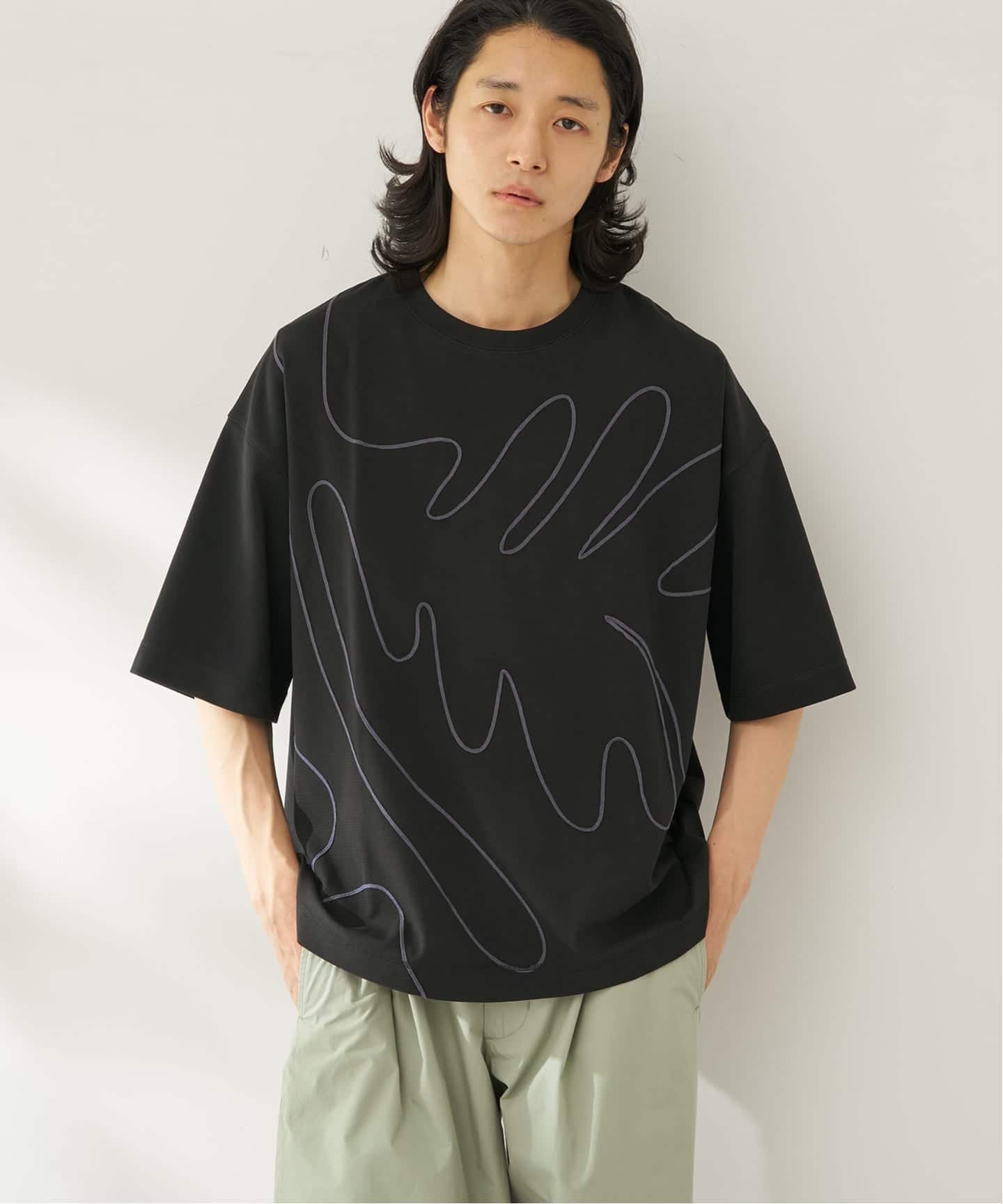 【SALE／30%OFF】B.C STOCK embroidery CS ベーセーストック トップス カットソー・Tシャツ ブラック ブルー ベージュ【送料無料】