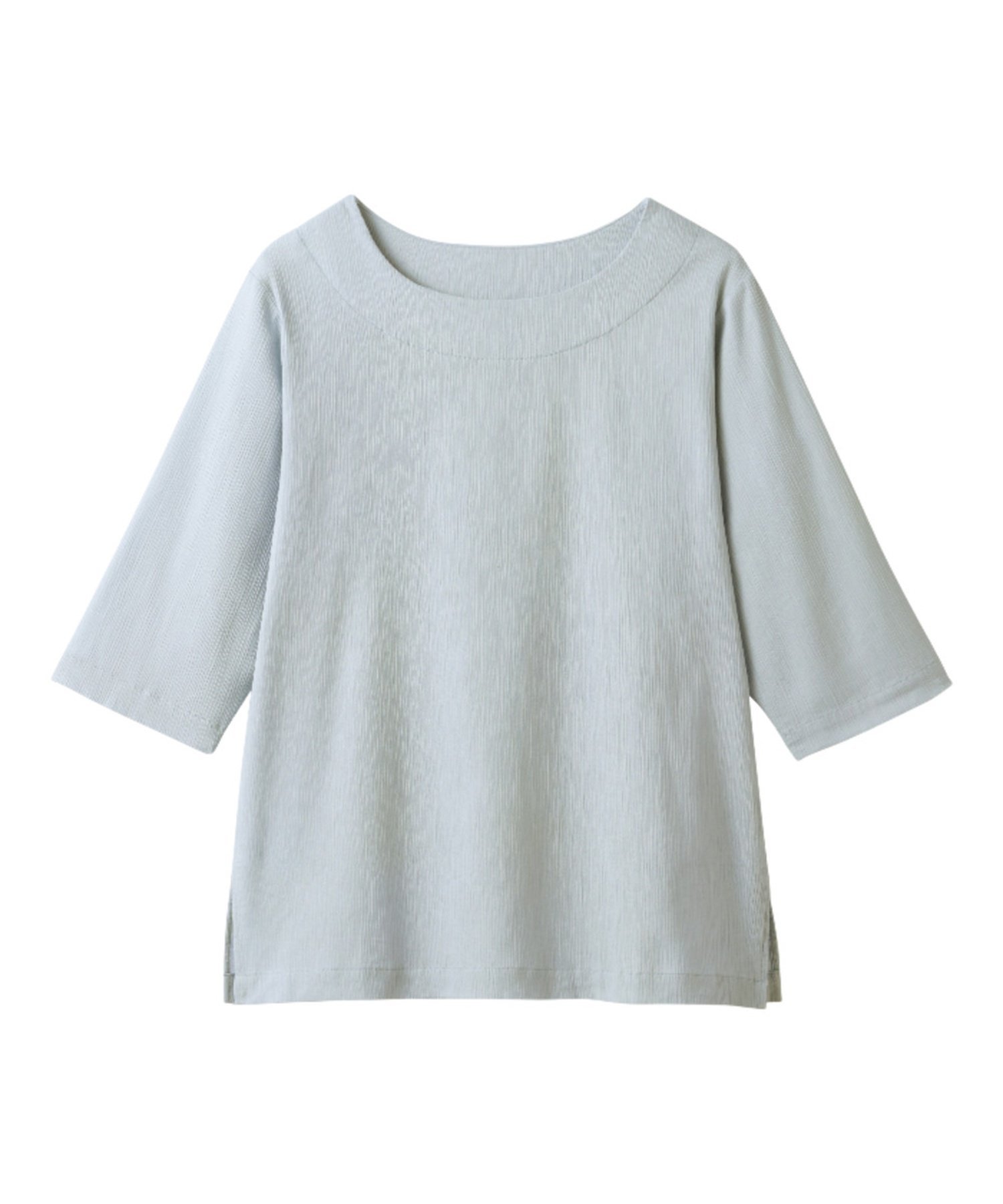 BACKYARD FAMILY 高島ちぢみプルオーバー ローラ トップス カットソー・Tシャツ グレー ブルー