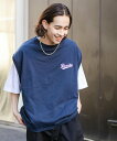 ウィゴー アウター メンズ WEGO MEN'S アンサンブルスウェットベストT(S) ウィゴー トップス カットソー・Tシャツ ネイビー グリーン イエロー ブラック【送料無料】