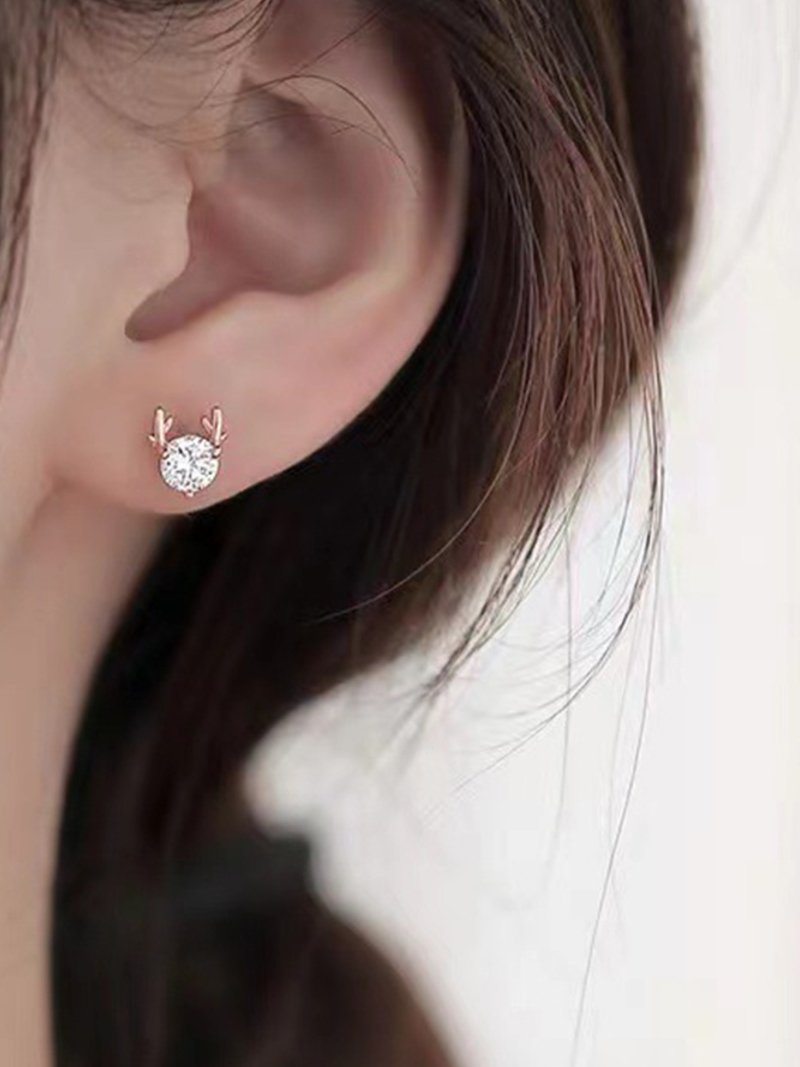 クリスマスモチーフピアス プレゼント トナカイ スレンダー アクセサリー・腕時計 ピアス ゴールド