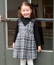 【SALE/20%OFF】any FAM KIDS ドッキングチェックワンピース エニィファム ワンピース・ドレス ワンピース パープル ブラック【送料無料】