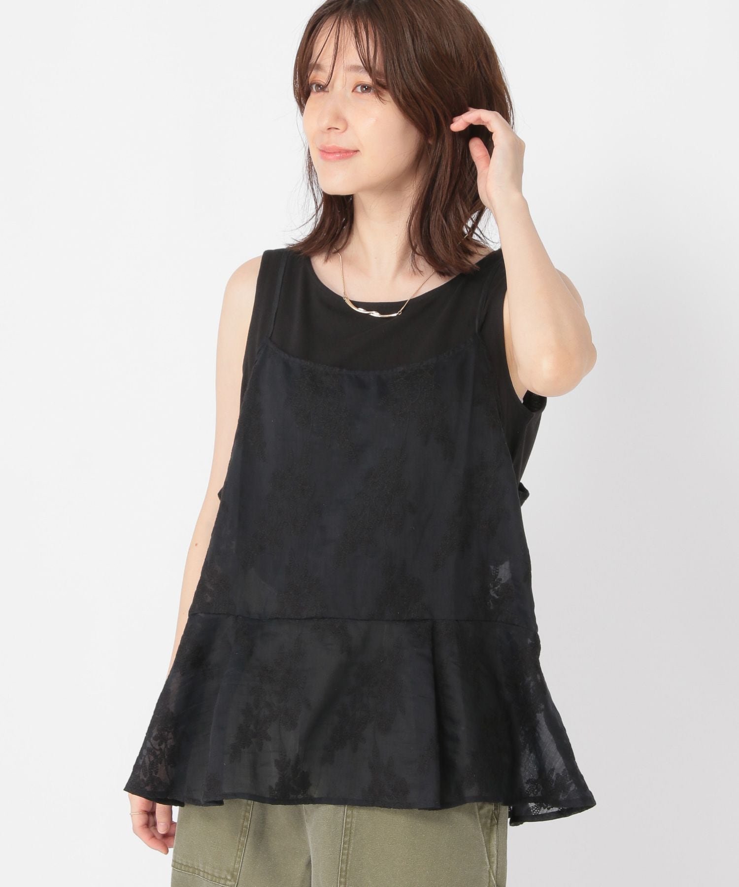 【SALE／50%OFF】studio CLIP シアーレイヤードキャミソール スタディオクリップ トップス ベスト・ジ..