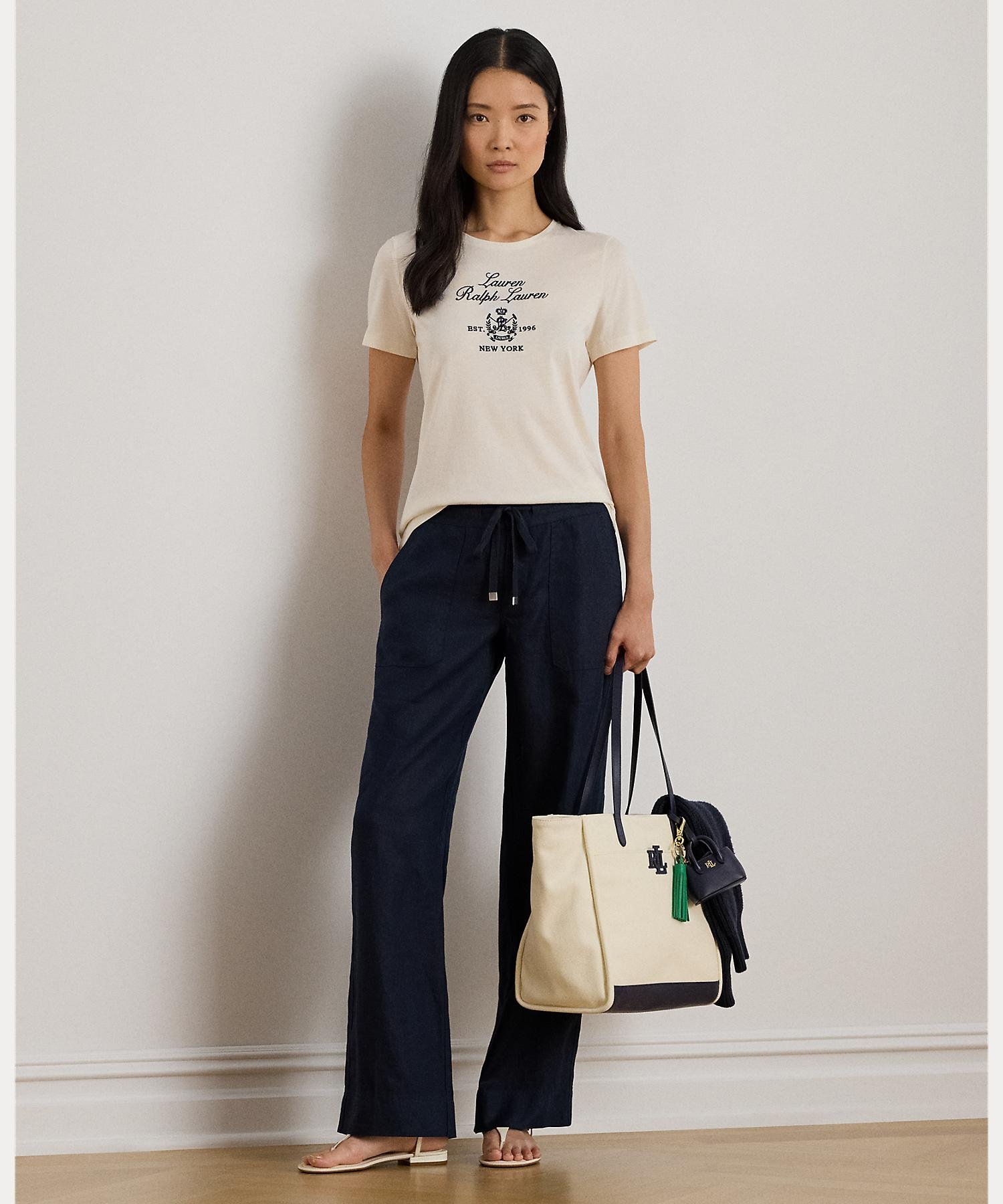 エンブロイダリークレスト ジャージー Tシャツ ラルフローレン トップス カットソー・Tシャツ ベージュ
