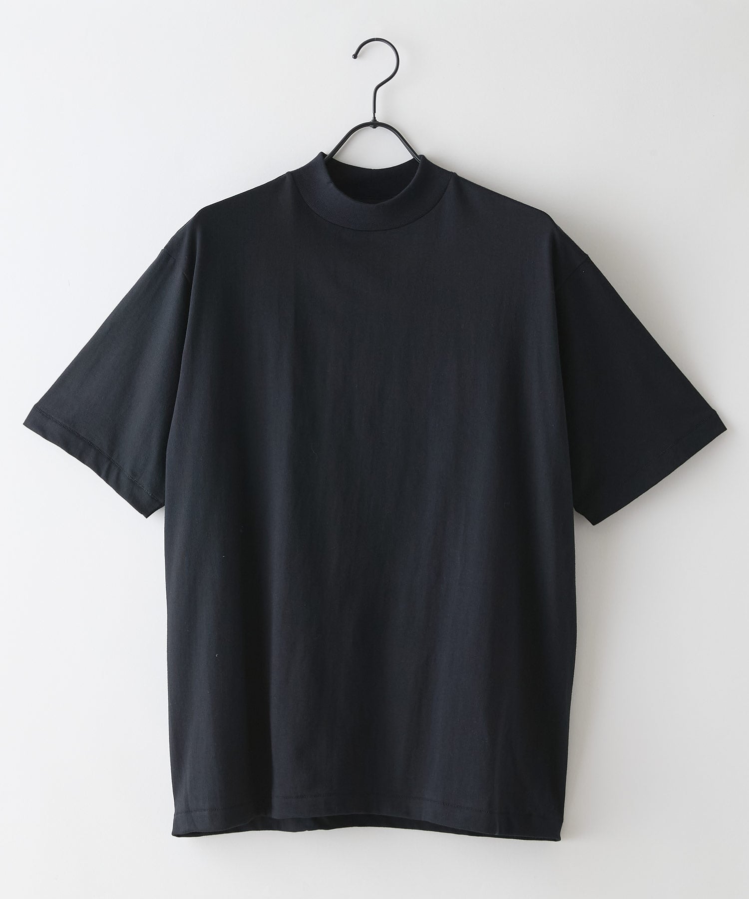 Hanes/(M)モックネック Tシャツ HM1-D205 ジーンズメイト トップス カットソー・Tシャツ ブラック ホワイト