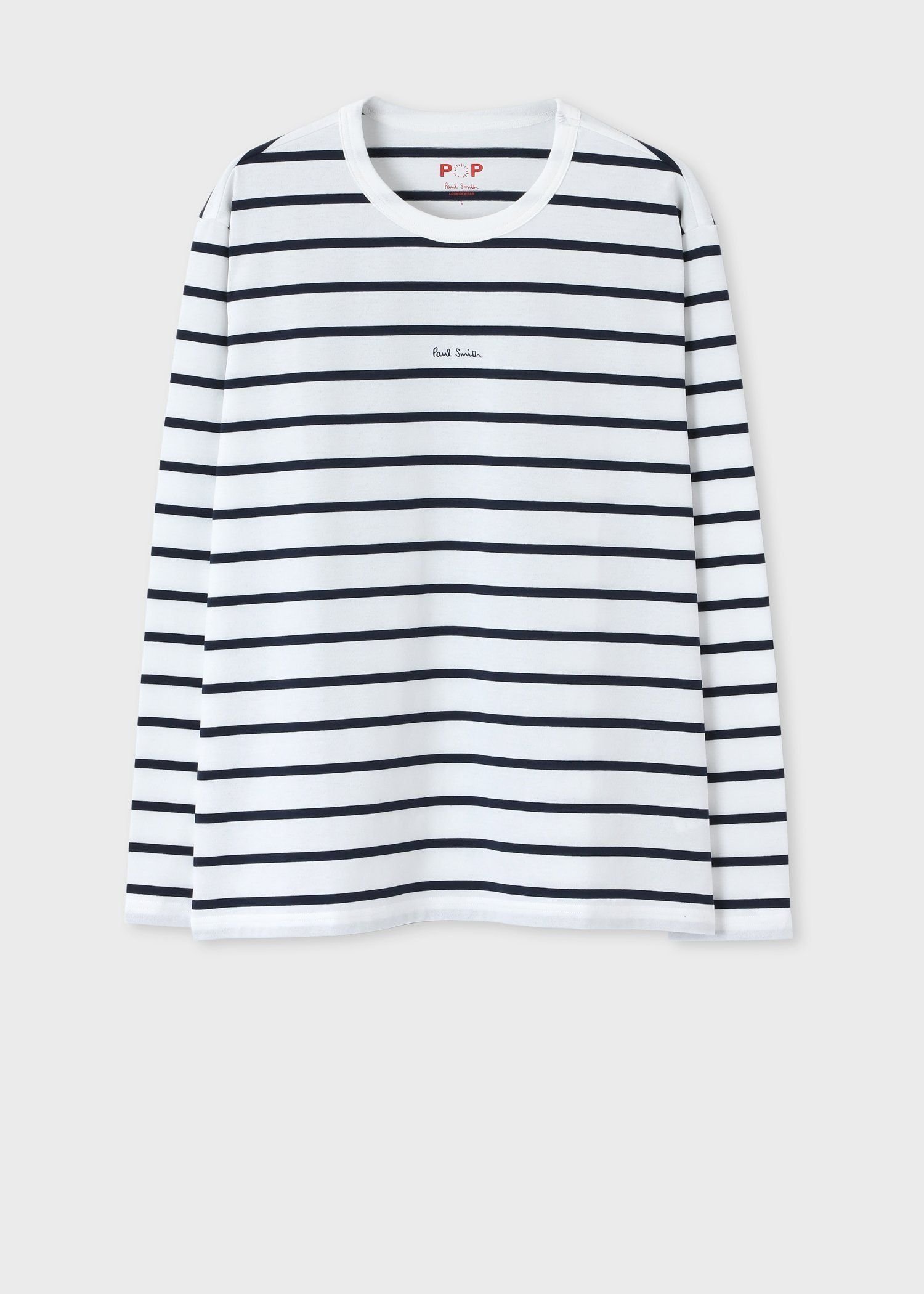 Paul Smith ボーダー 長袖クルーネック Tシャツ ポール・スミス インナー・ルームウェア その他のインナー・ルームウェア ネイビー ホワイト【送料無料】