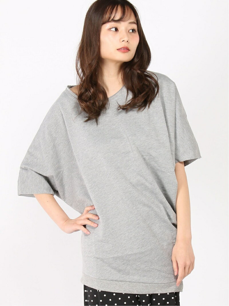 【SALE／34%OFF】Honey Drop Silky_Honey Drop/アシンメトリー裏毛チュニック シルキー ワンピース・ドレス チュニック グレー ブルー