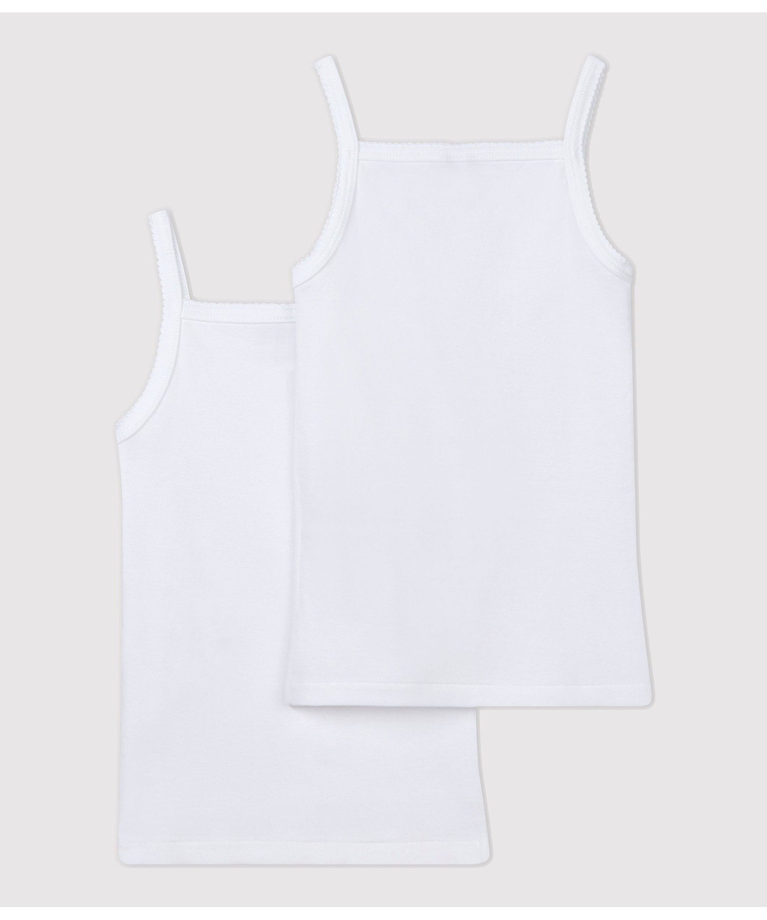 PETIT BATEAU ホワイトキャミソール2枚組 プチバトー インナー・ルームウェア その...