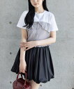 【SALE/66%OFF】clear ニットドッキング半袖Tシャツ クリア トップス カットソー・Tシャツ グレー