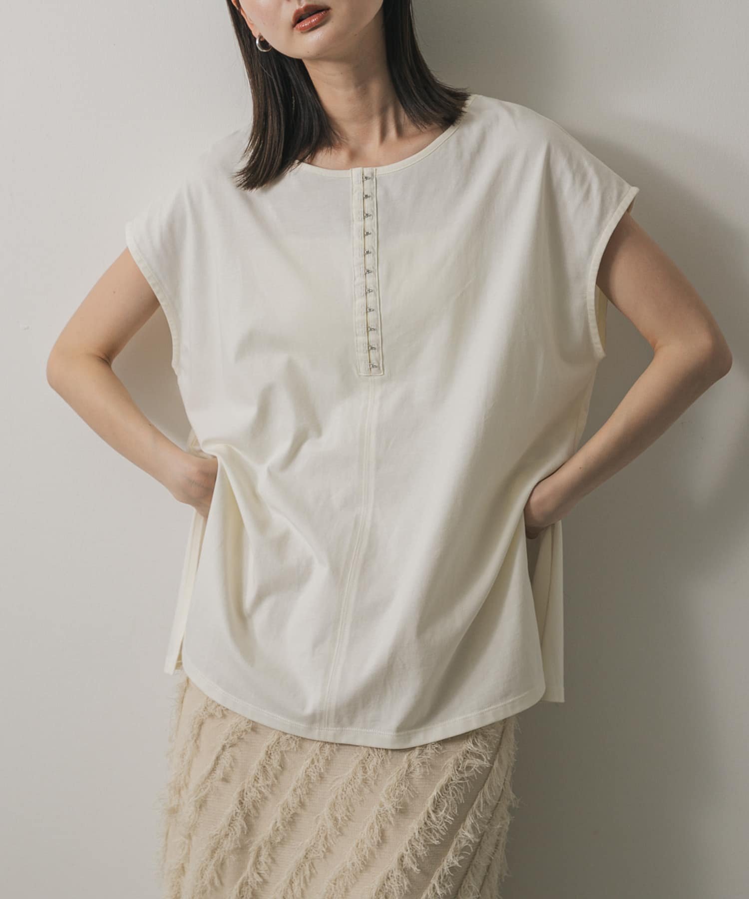 【SALE／60%OFF】SENSE OF PLACE フロントホックフレンチスリーブカットトップ センス オブ プレイス ..