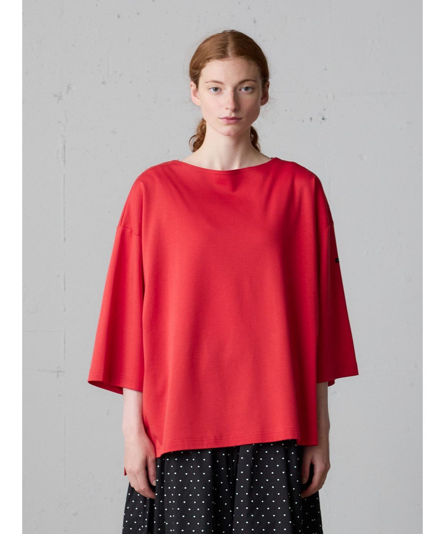 MidiUmi MidiUmi 7分袖ワイドプルオーバー マーコート トップス カットソー・Tシャツ ブルー グレー ブラック レッド ホワイト【送料無料】