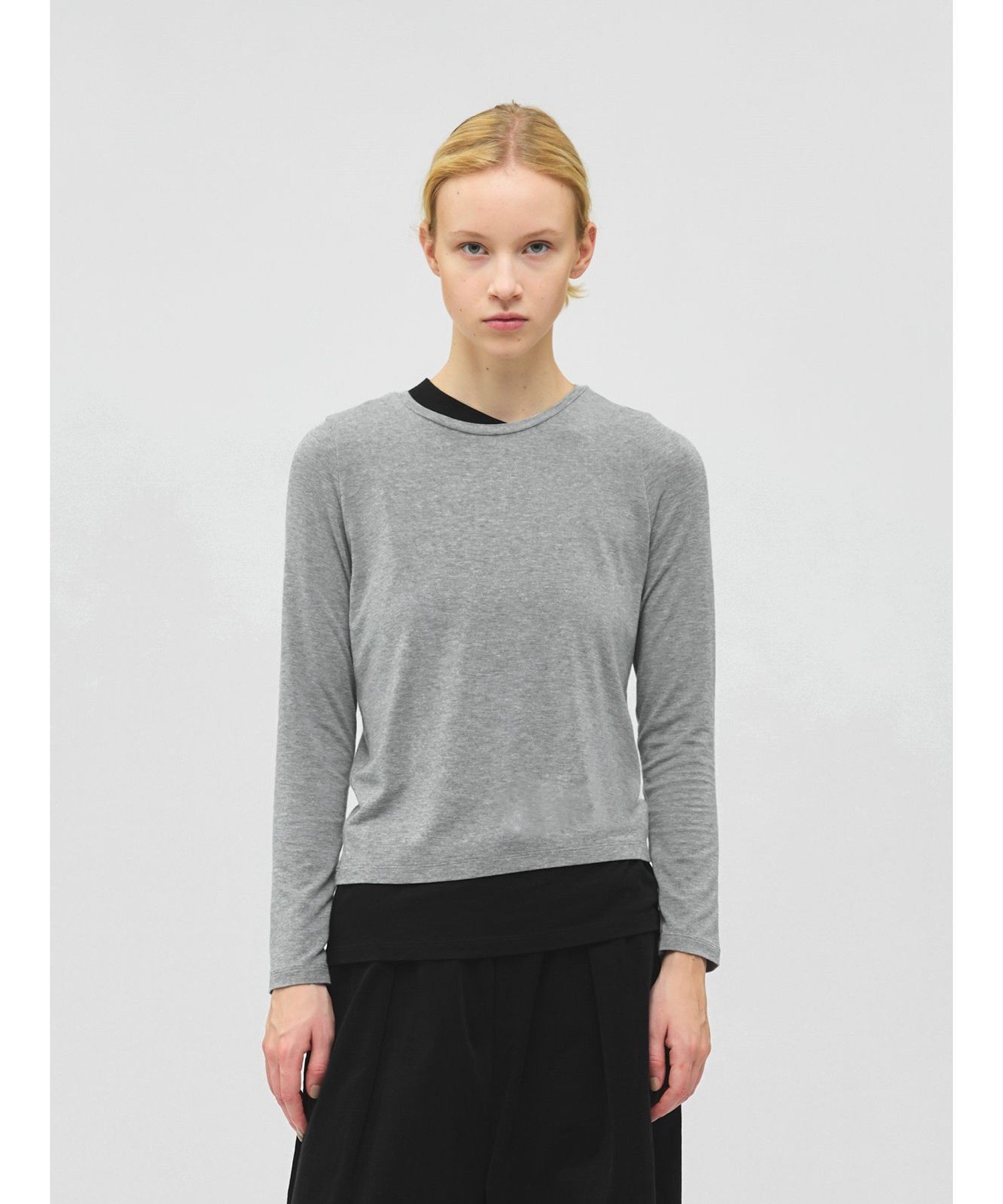 mizuiro ind mizuiro ind レイヤードTシャツ マーコート トップス カットソー・Tシャツ ブラック ホワイト【送料無料】