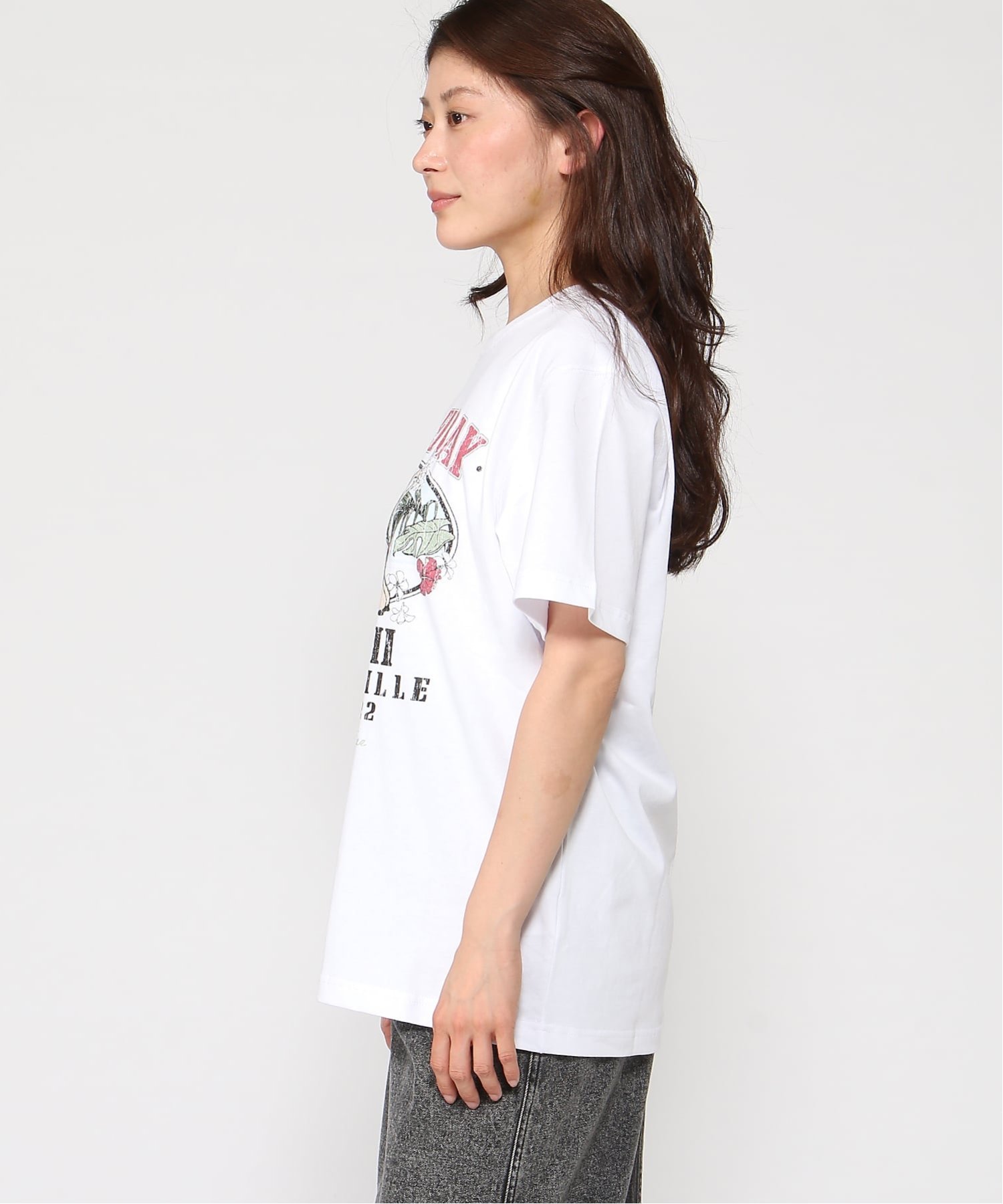 Hula Lani Hawaii Hula Lani Hawaii/(W)カスレプリント S/STEE フララニハワイ トップス カットソー・Tシャツ ホワイト カーキグリーン