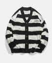 【SALE/20%OFF】aimoha MENS aimoha MENS/(M)ストライプダメージカーディガン アイモハ トップス カーディガン ベージュ ブラック【送料無料】