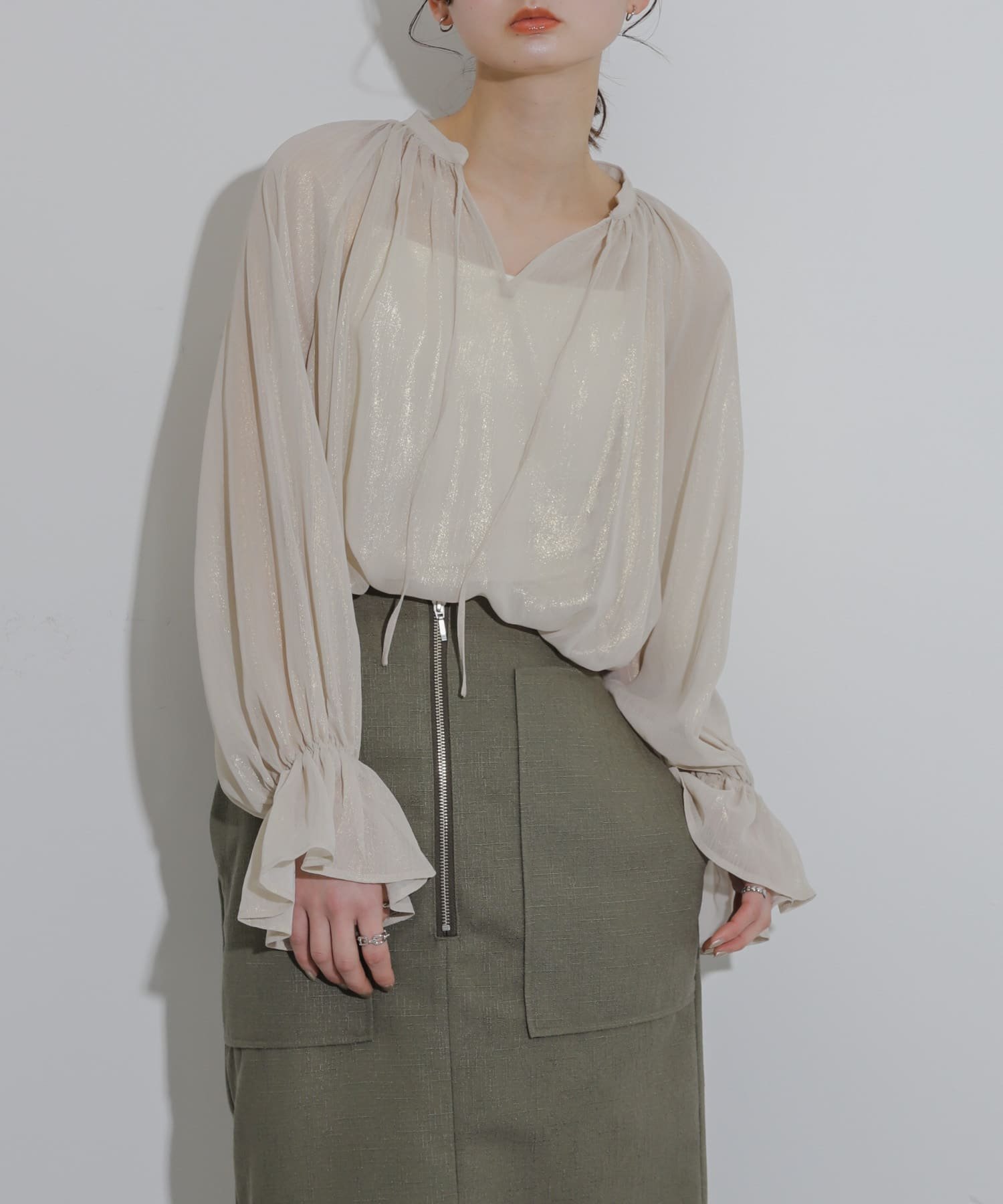 【SALE／60%OFF】SENSE OF PLACE ハクプリントブラウス センス オブ プレイス トップス シャツ・ブラウ..