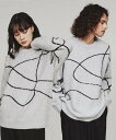 【SALE/50%OFF】tk.TAKEO KIKUCHI ラインアートニット ティーケータケオキクチ トップス ニット ブラック グレー ブラウン【送料無料】
