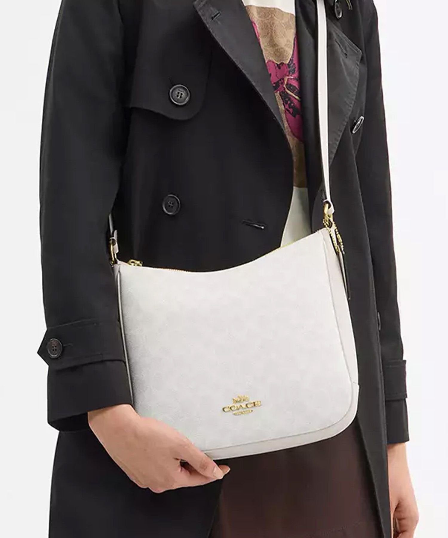 【SALE／62%OFF】COACH OUTLET 【公式】エリー ファイル バッグ・シグネチャー キャンバス コーチ　アウトレット バッグ ショルダーバッグ ホワイト【送料無料】