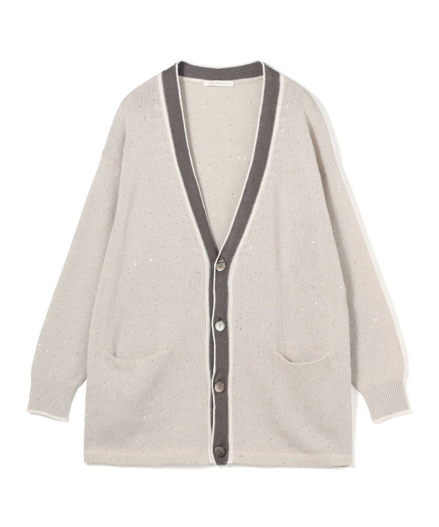 GALERIE VIE リネンコットンスパンコール Vネックカーディガン トゥモローランド トップス カーディガン シルバー【送料無料】