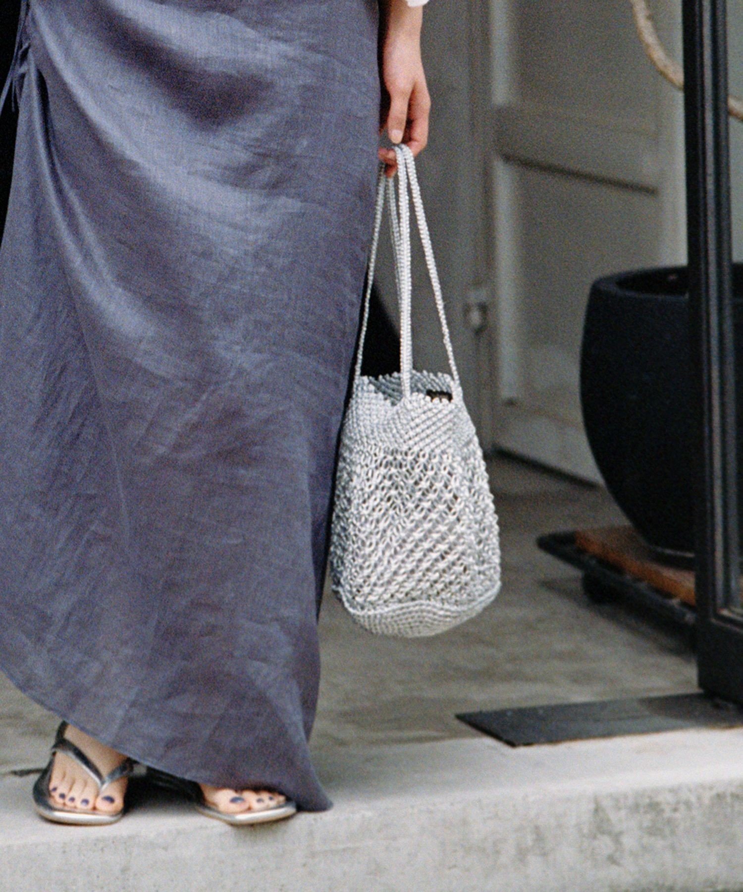 SALON adam et rope' 【The Bagmati(バグマティ)】メッシュショルダー サロン アダム エ ロペ バッグ トートバッグ シルバー【送料無料】