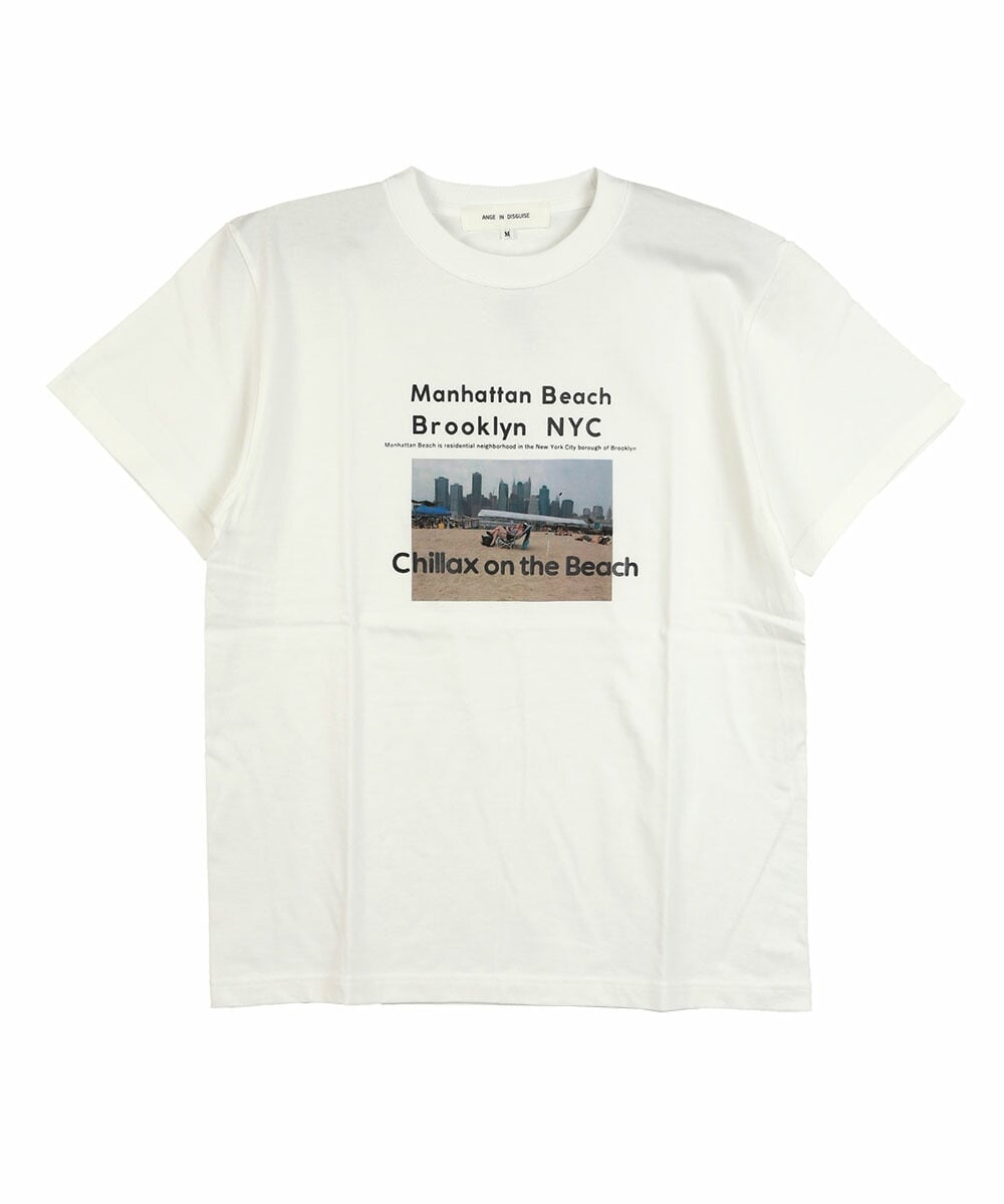 ANGE IN DISGUISE アンジインディスガイズ Manhattan Beach Brooklyn NYC ブルーコムブルー トップス カットソー・Tシャツ ホワイト