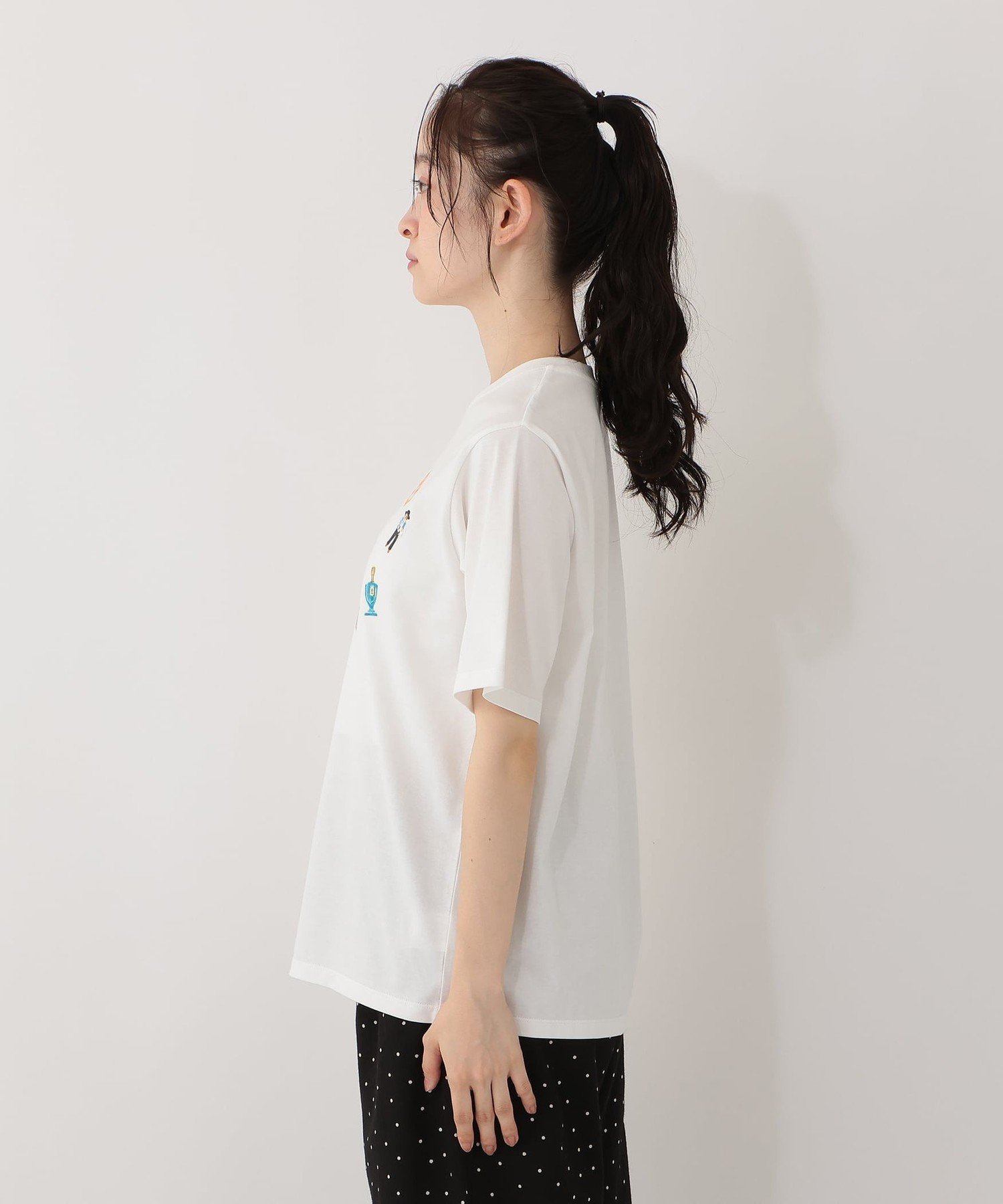 プリントTシャツ/miyo tsuchiya アフタヌーンティー・リビング トップス カットソー・Tシャツ ホワイト