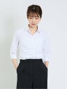 m.f.editorial ノーアイロンストレッチ スキッパーギャザー 7分袖ニットシャツ タカキュー スーツ・フォーマル Yシャツ・カッターシャツ【送料無料】