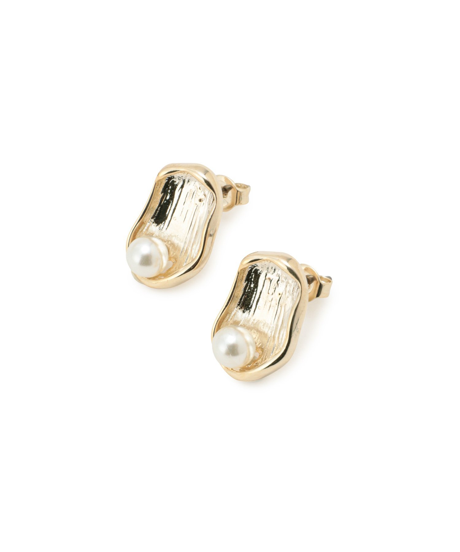【SALE／50%OFF】ROPE' PICNIC PASSAGE 変型メタル*パールピアス ロペピクニック アクセサリー・腕時計 ピアス シルバー ゴールド