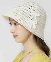 【SALE/60%OFF】Noela 透かし編みリボンモチーフベルハット ノエラ 帽子 ハット ベージュ ブラック ホワイト