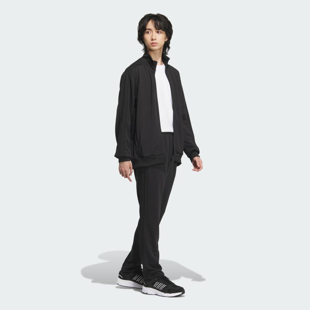 【SALE／20%OFF】adidas 【公式】アディダス adidas スリーストライプス レギュラーフィット ダブルニット オープンヘム トラックパンツ アディダス パンツ その他のパンツ ブラック【送料無料】