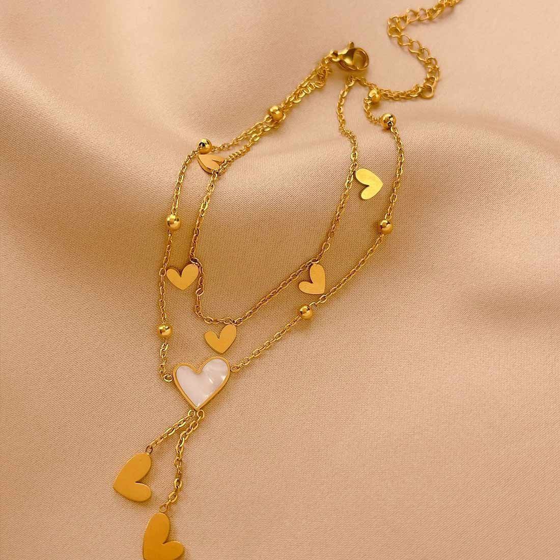 【SALE／39%OFF】Forcement 大人可愛いハートモチーフアンクレット メゾンドラティール アクセサリー・腕時計 アンクレット ゴールド シルバー