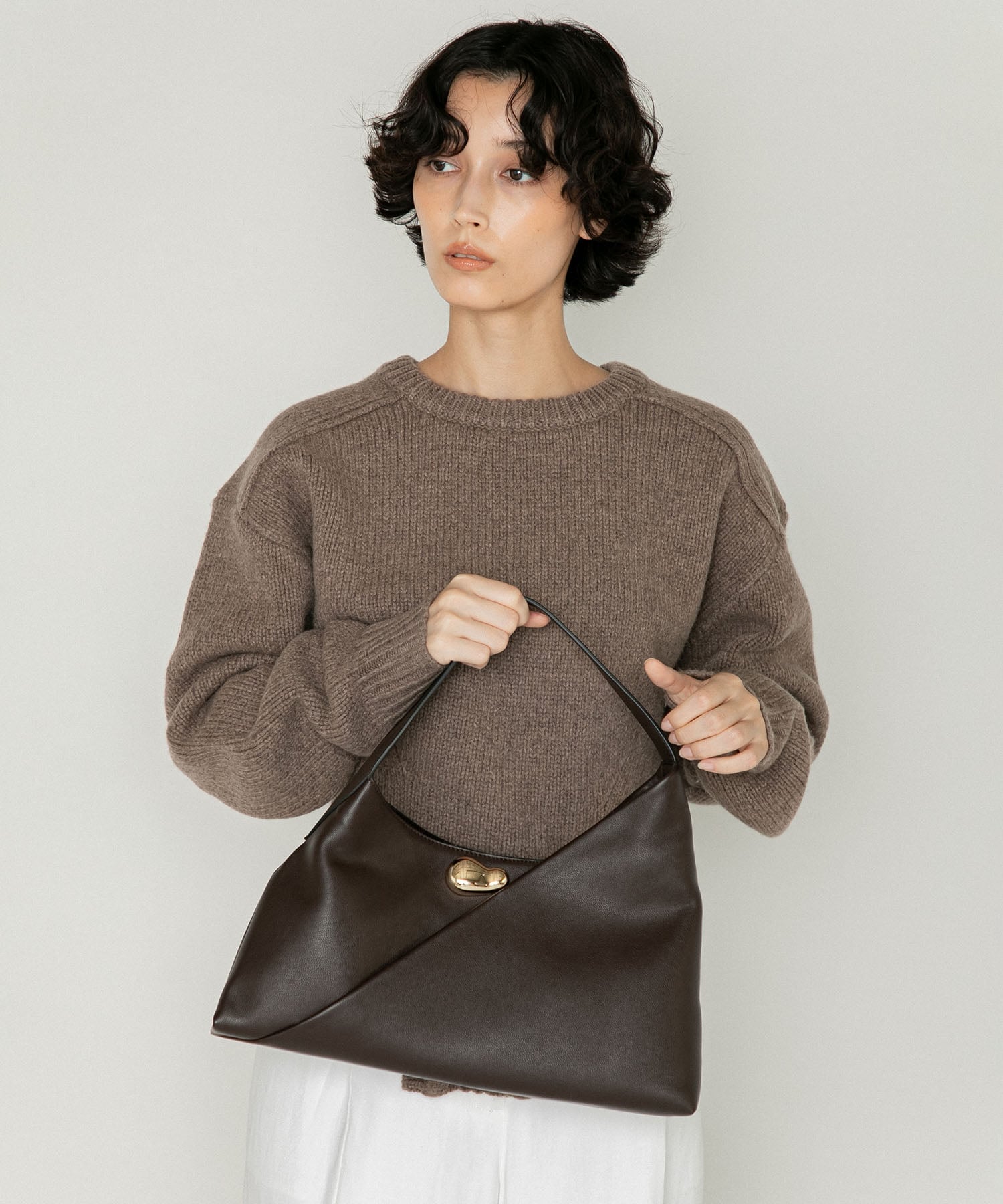 LE VERNIS LE VERNIS(ル・ベルニ)Combination bag キャセリーニ バッグ ハンドバッグ ブラウン ブラック