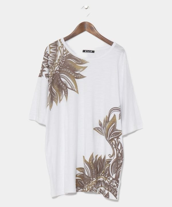 チャイハネ 【チャイハネ】リゾートラメンズTシャツ アミナコレクション トップス カットソー・Tシャツ ベージュ ホワイト ブラック グリーン
