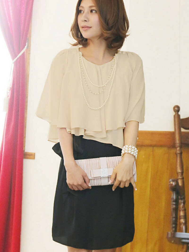 【SALE／58%OFF】PourVous アシンメトリーバイカラードレス プールヴー ワンピース・ドレス その他のワ..