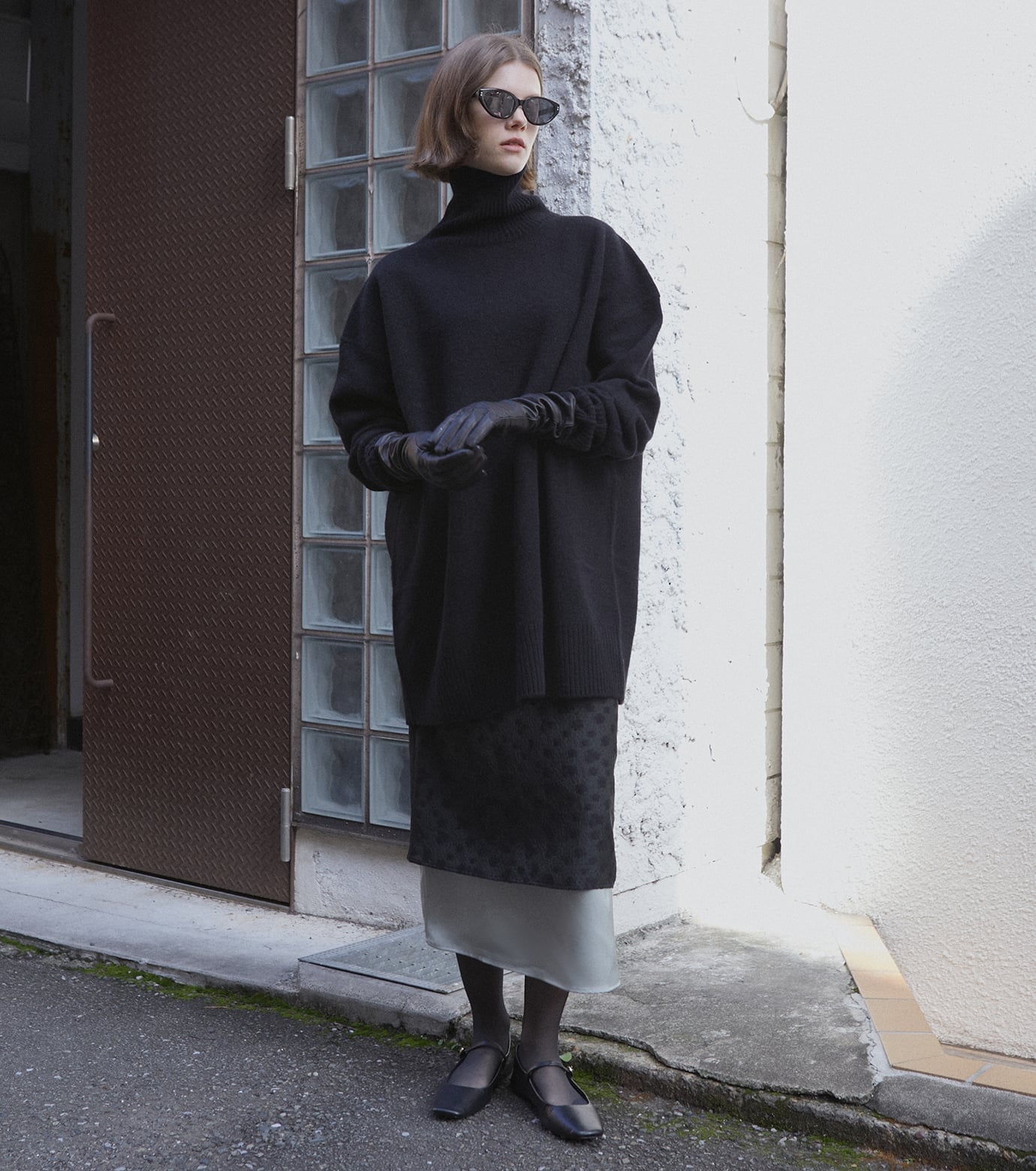 LE CIEL BLEU フラワーシアージャカードスカート / Flower Sheer Jacquard Skirt ルシェルブルー スカート ミディアムスカート ネイビー ブラック