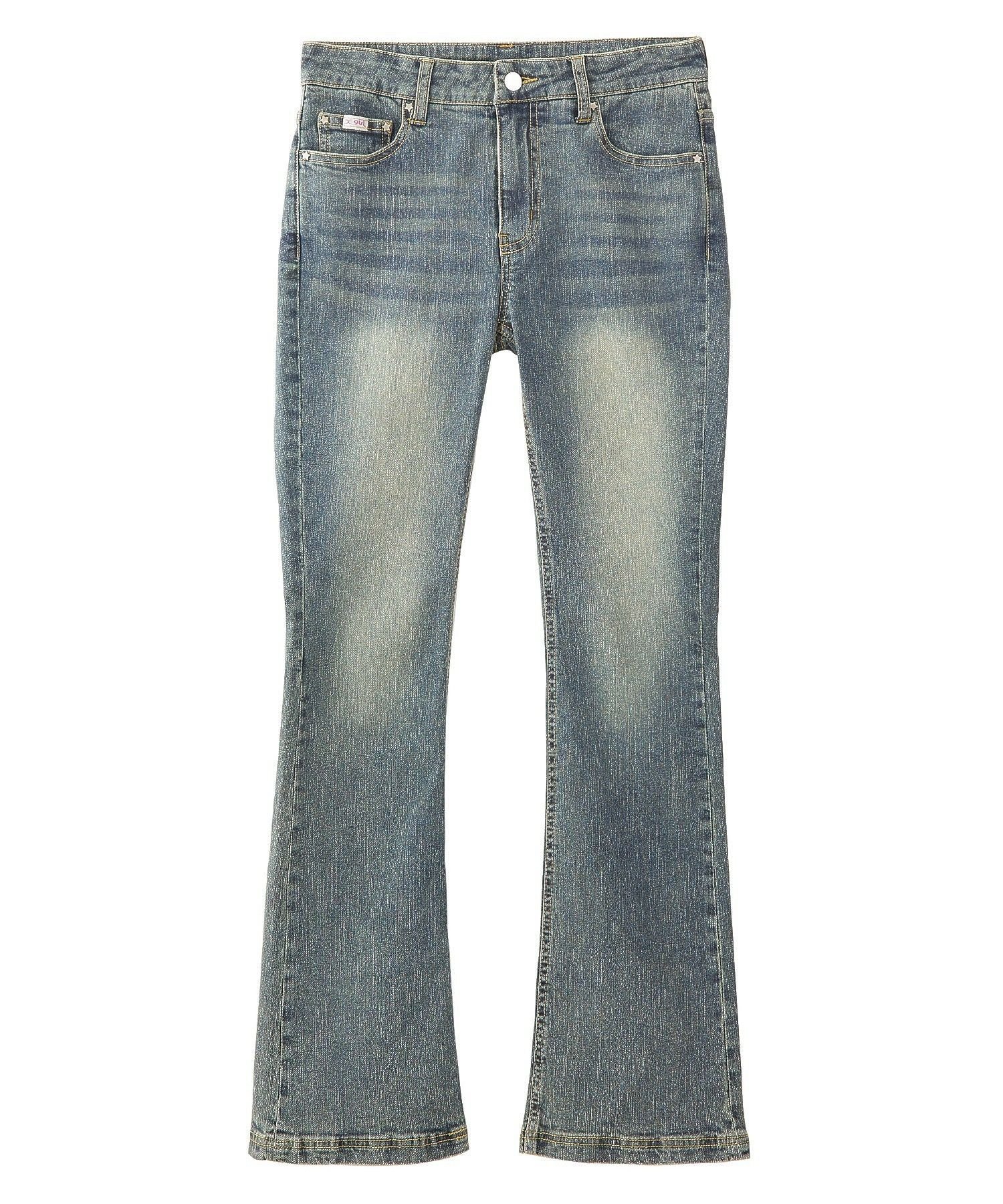 X-girl LOW RISE FLARE SKINNY DENIM PANTS エックスガール パンツ その他のパンツ ブルー ブラック