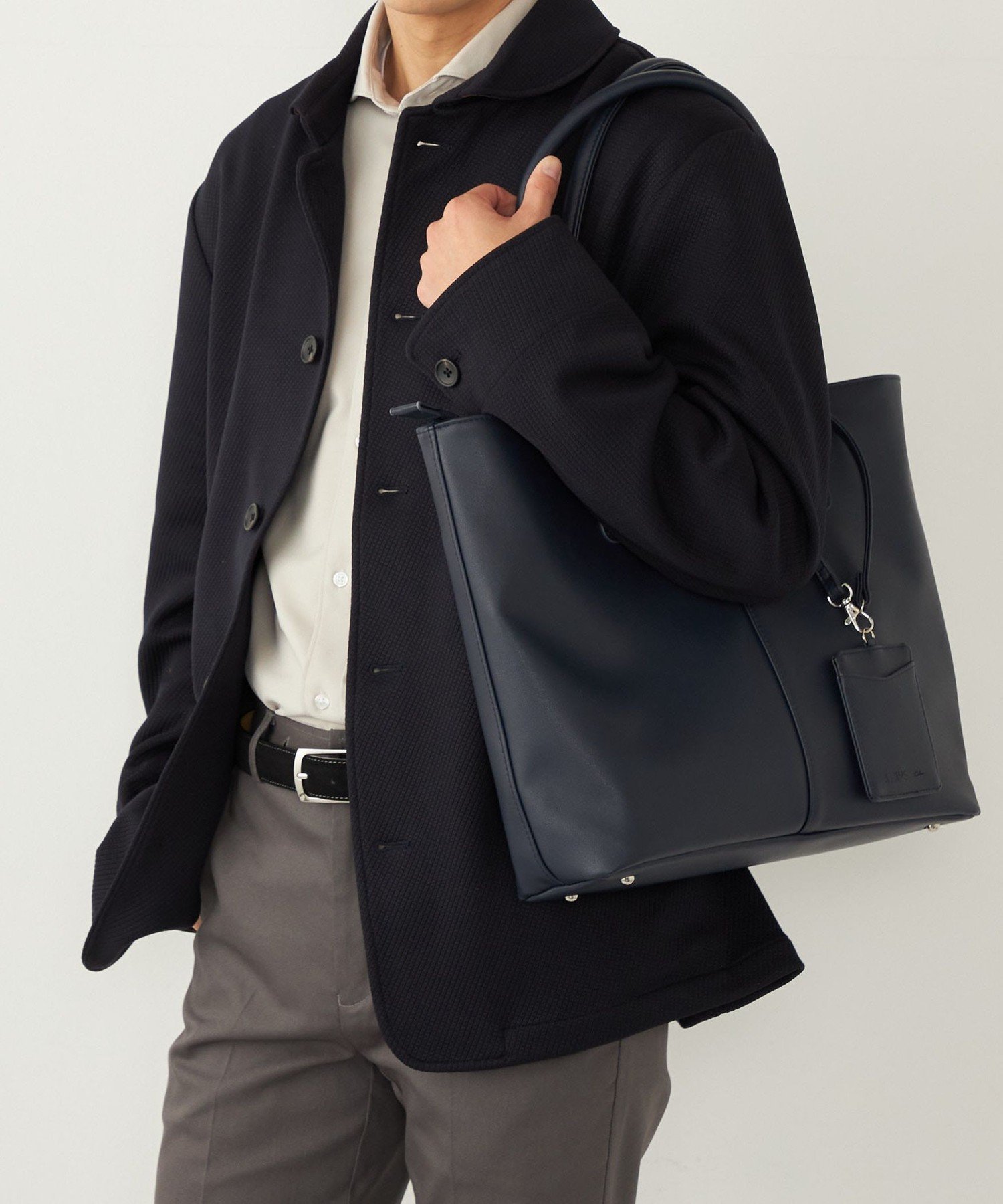 SHIPS Colors 《一部追加予約》SHIPS Colors:PU トート バッグ◆ シップス バッグ トートバッグ ネイビー ブラック ブラウン【送料無料】