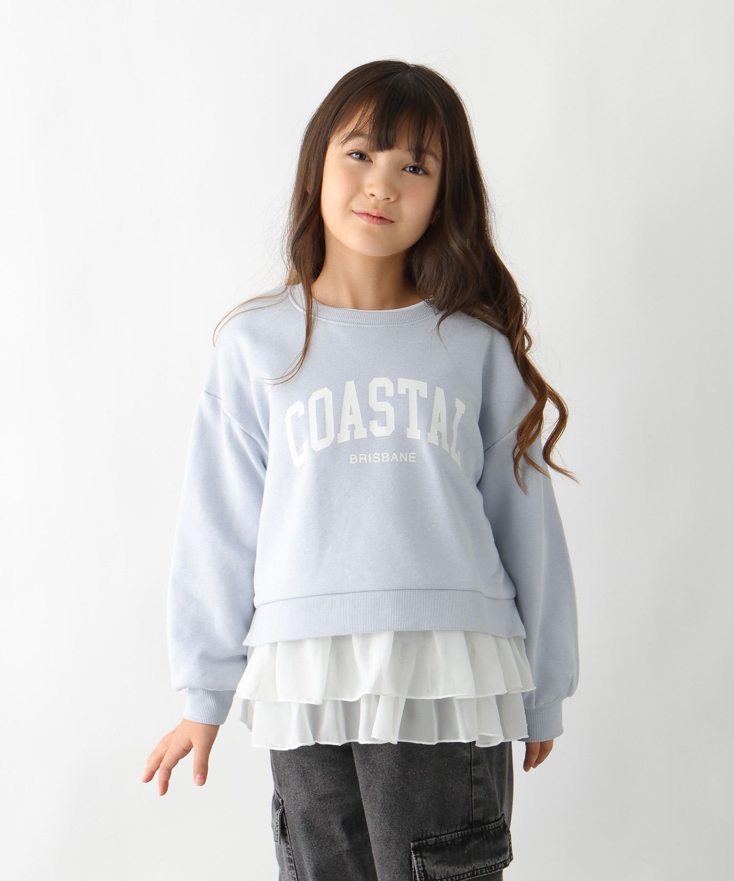 GLOBAL WORK トクトク2SETスウェット*ロンT/キッズ/598202 グローバルワーク トップス カットソー・Tシャツ ブラック ホワイト ブルー【送料無料】のサムネイル