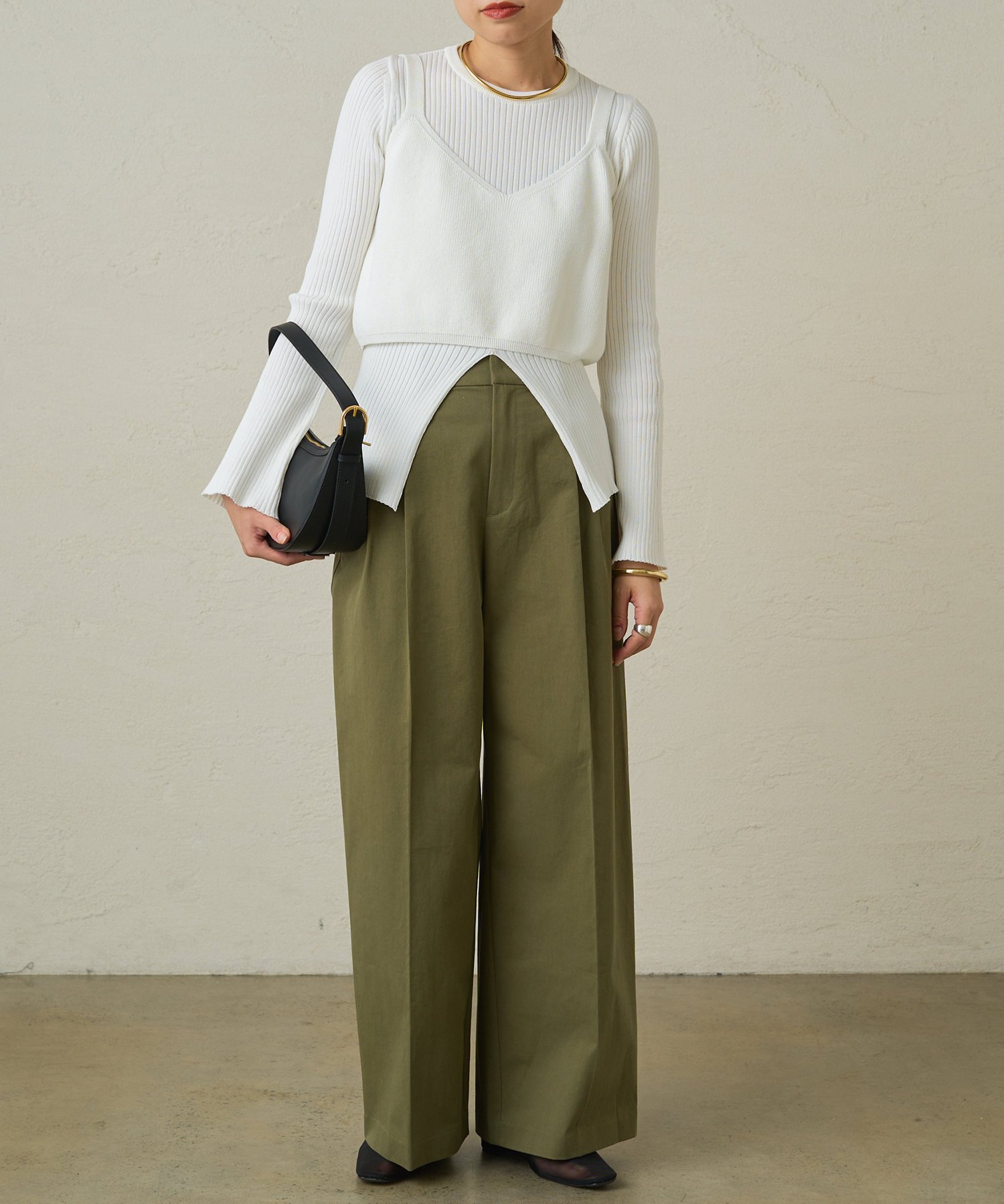 PAL GROUP OUTLET 【Loungedress】ニットビスチェ パル グループ アウトレット トップス ニット ホワイト