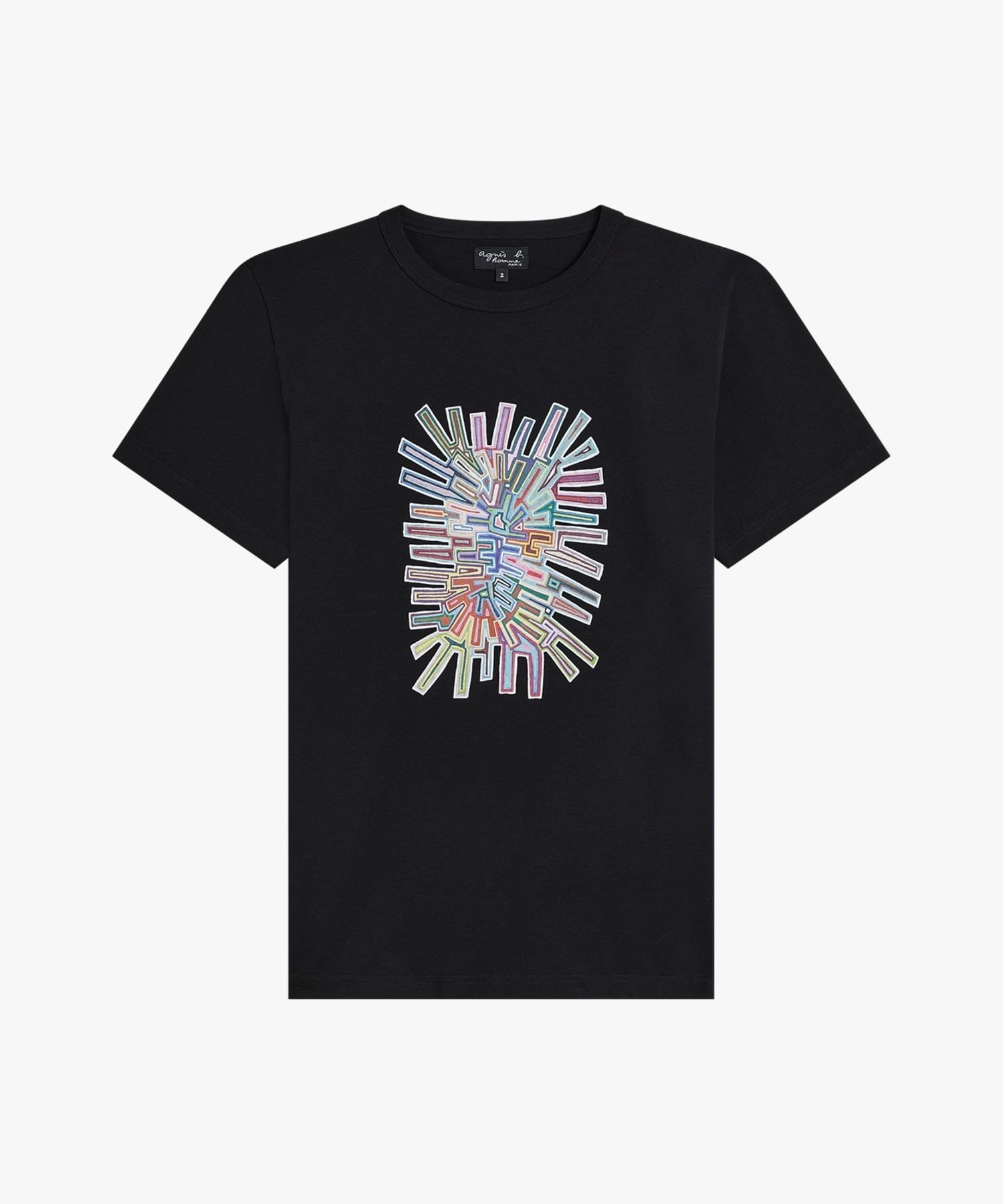 agnes b. HOMME メンズ プリント コットン 半袖 アーティスト Tシャツ 